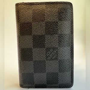 Pre-Loved Louis Vuitton style Pocket Organizer Wallet Canvas Damier Graphite
